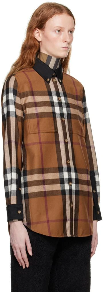 商品Burberry|棕色 Exaggerated Check 衬衫,价格¥10712,第2张图片详细描述