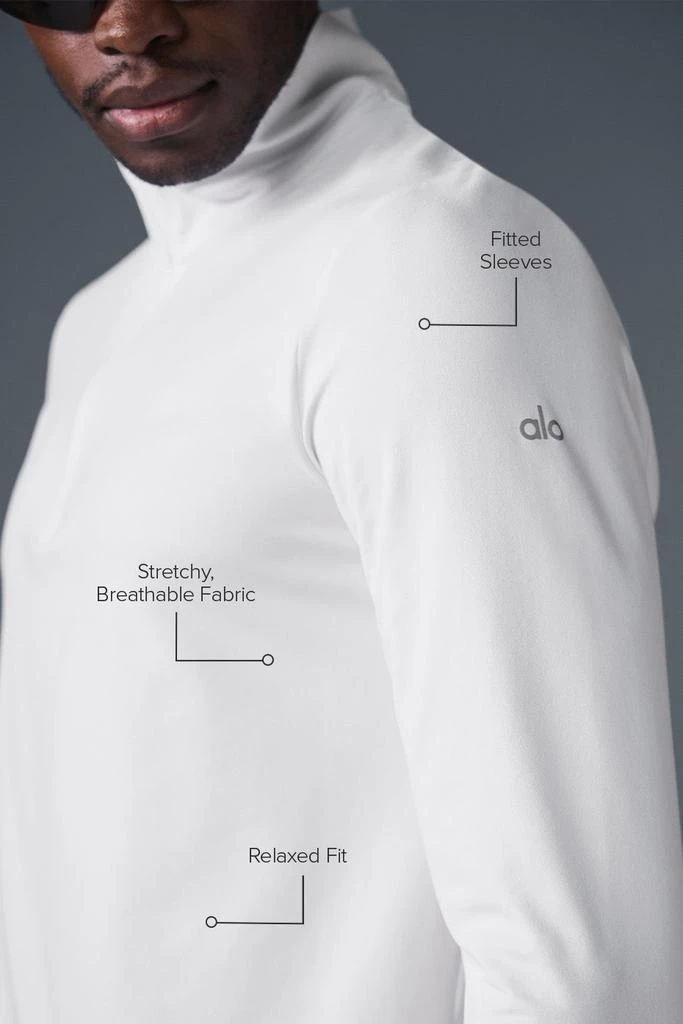 商品Alo|Conquer 1/4 Zip Reform Long Sleeve - White,价格¥815,第2张图片详细描述