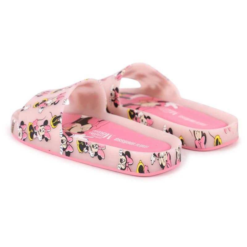 商品Mini Melissa|Minnie mouse print slide sandals in pink,价格¥803,第2张图片详细描述