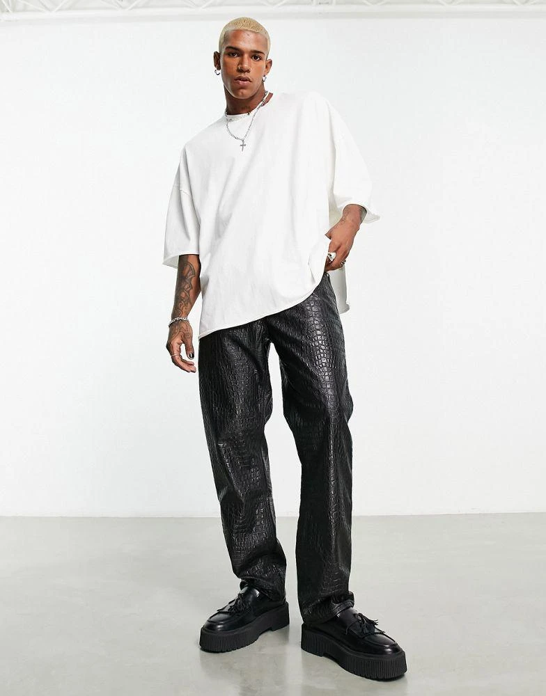 商品ASOS|ASOS DESIGN oversized t-shirt with side splits in cream,价格¥135,第4张图片详细描述