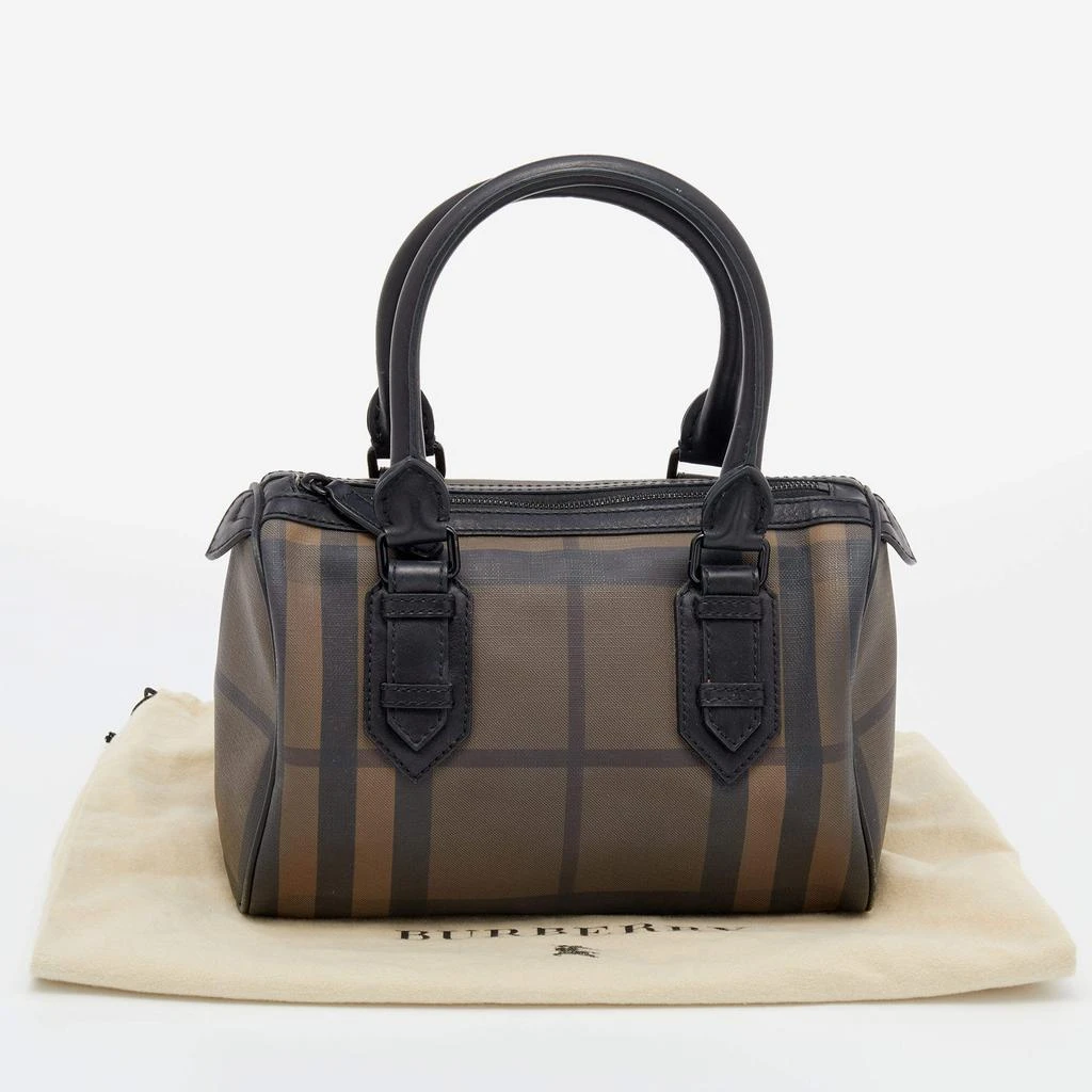 Burberry Black/Brown Leather And Smoke Check PVC Chester Duffel Bag 商品