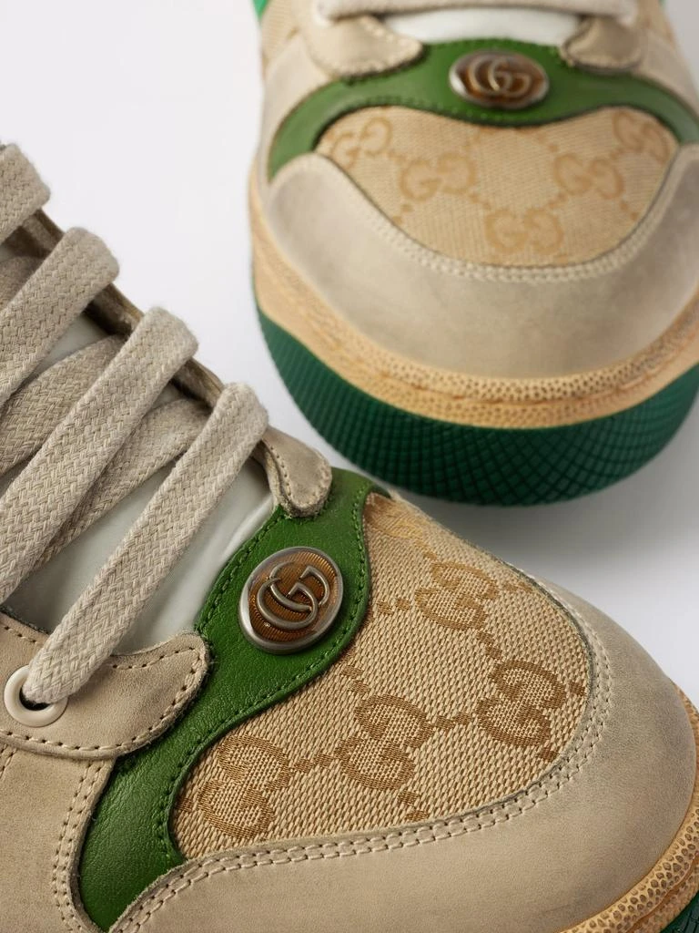 商品Gucci|Screener distressed GG Supreme & leather trainers,价格¥7941,第4张图片详细描述