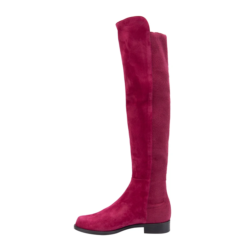 STUART WEITZMAN 女士玫红色麂皮绒时尚及膝长筒靴 5050-SUE-CRANBERRY 商品