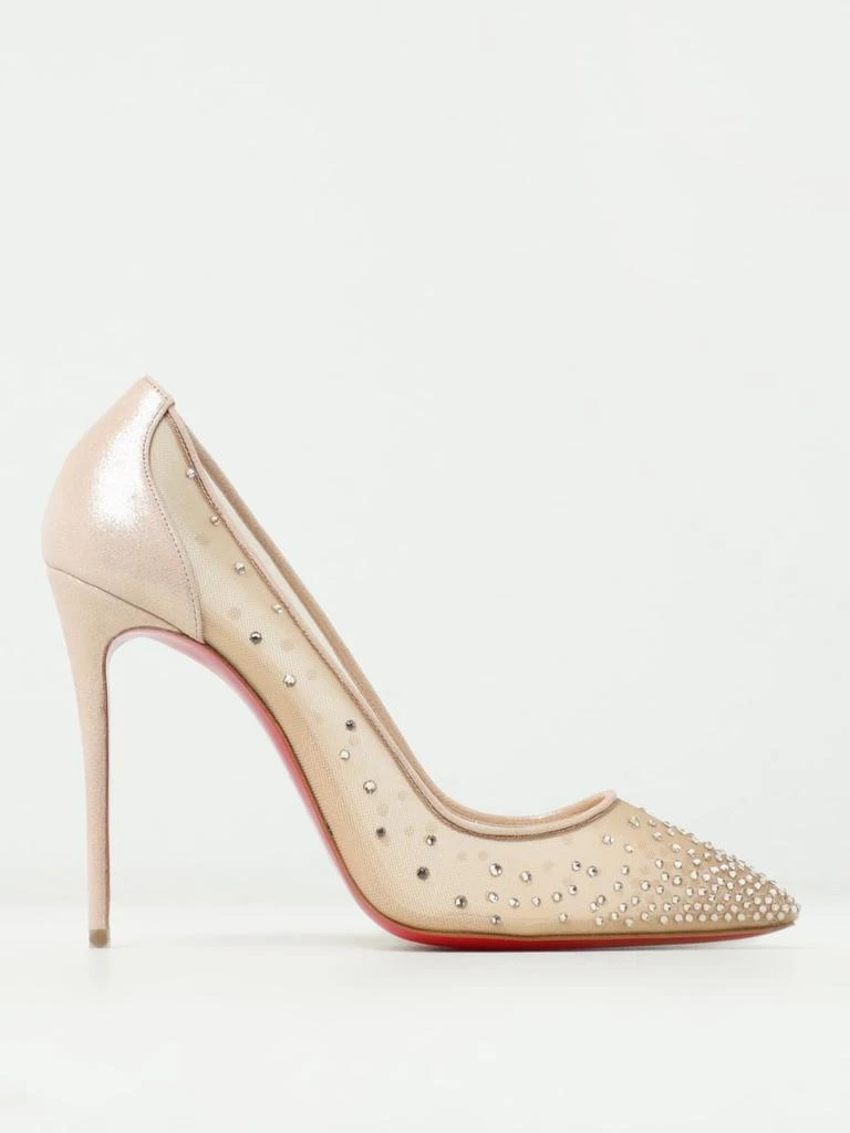 商品Christian Louboutin|Christian Louboutin Follies Strass pumps in mesh and suede with rhinestones,价格¥8624,第1张图片