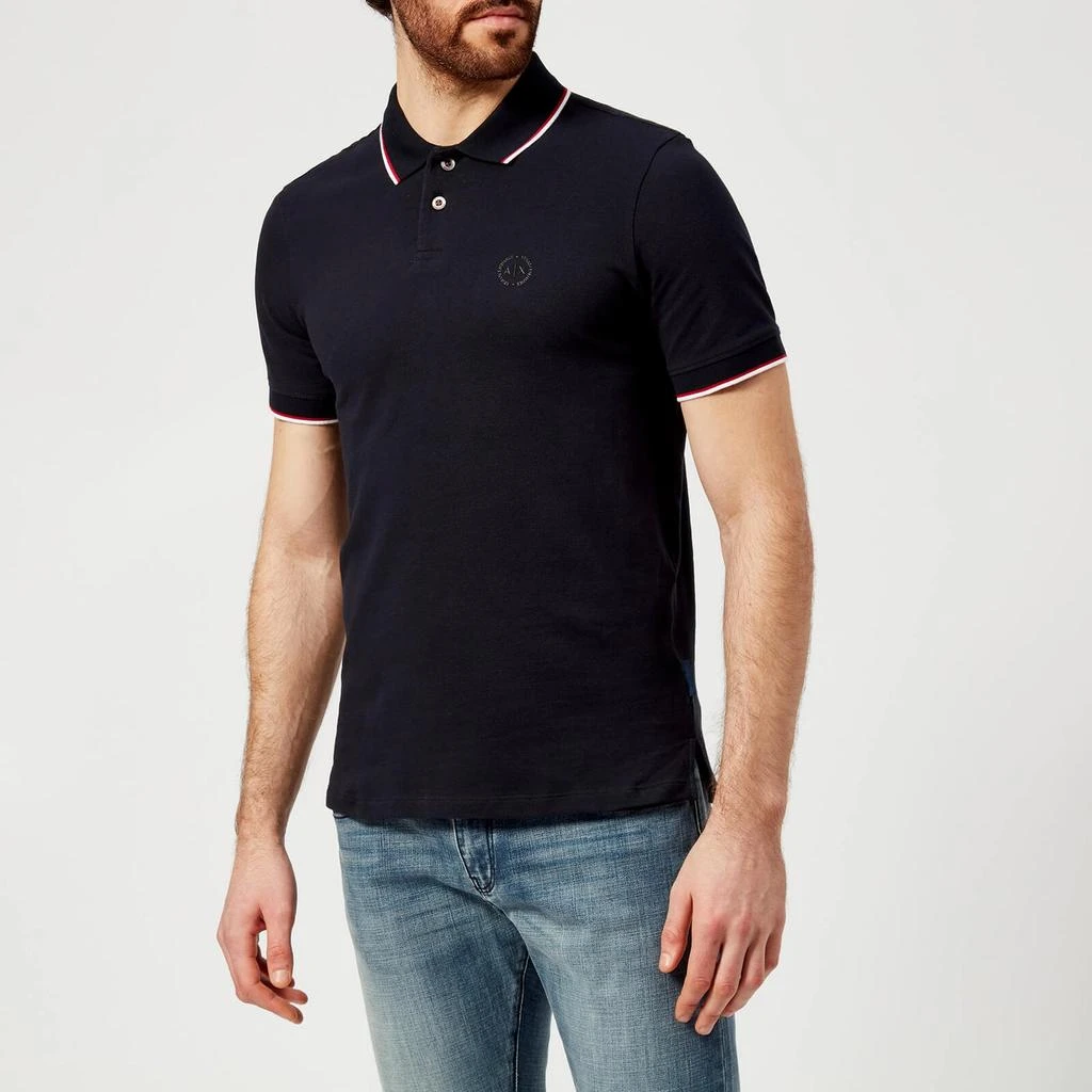 商品Armani Exchange|Armani Exchange Men's Tipped Polo Shirt - Navy,价格¥374,第1张图片