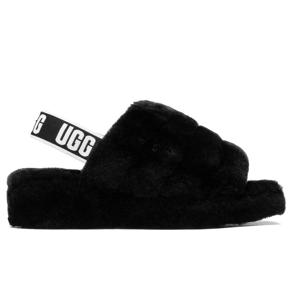 商品UGG|Women's Fluff Yeah Slide - Black,价格¥751,第1张图片