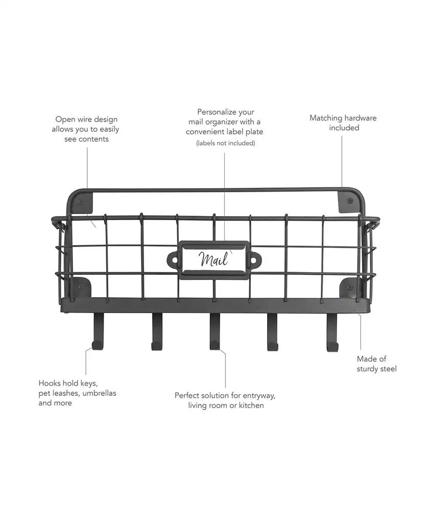 商品Spectrum|Vintage-Inspired Living Wall Mount Mail Organizer,价格¥209,第5张图片详细描述
