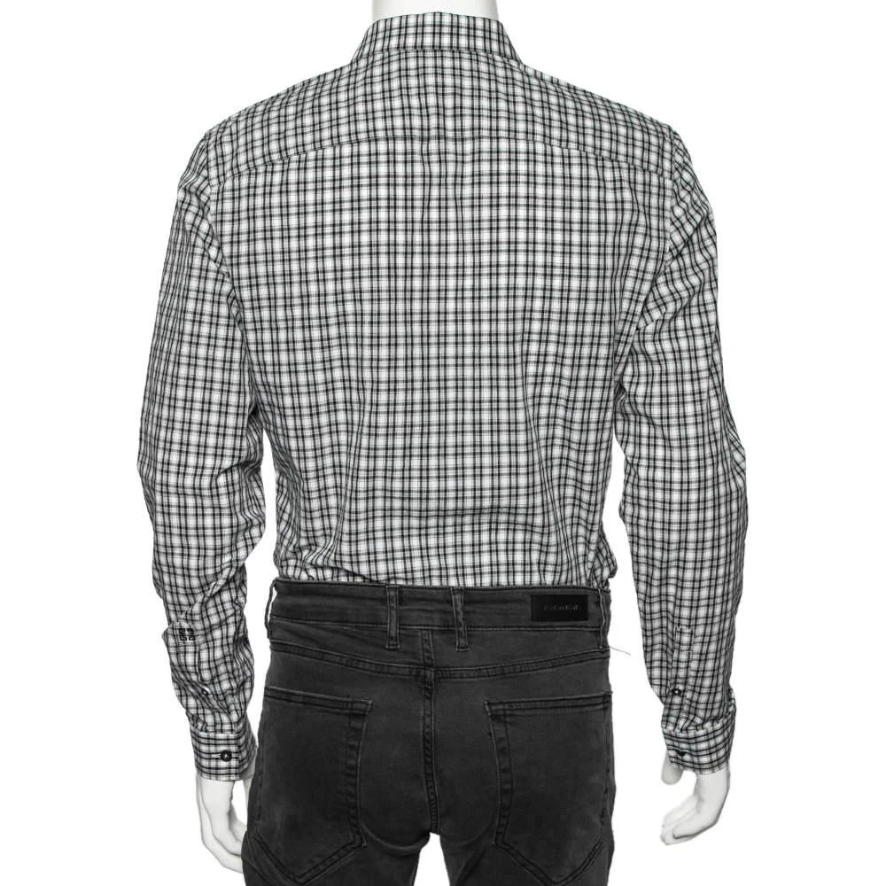 商品[二手商品] Givenchy|Givenchy Monochrome Checkered Cotton Button Front Shirt L,价格¥1063,第3张图片详细描述