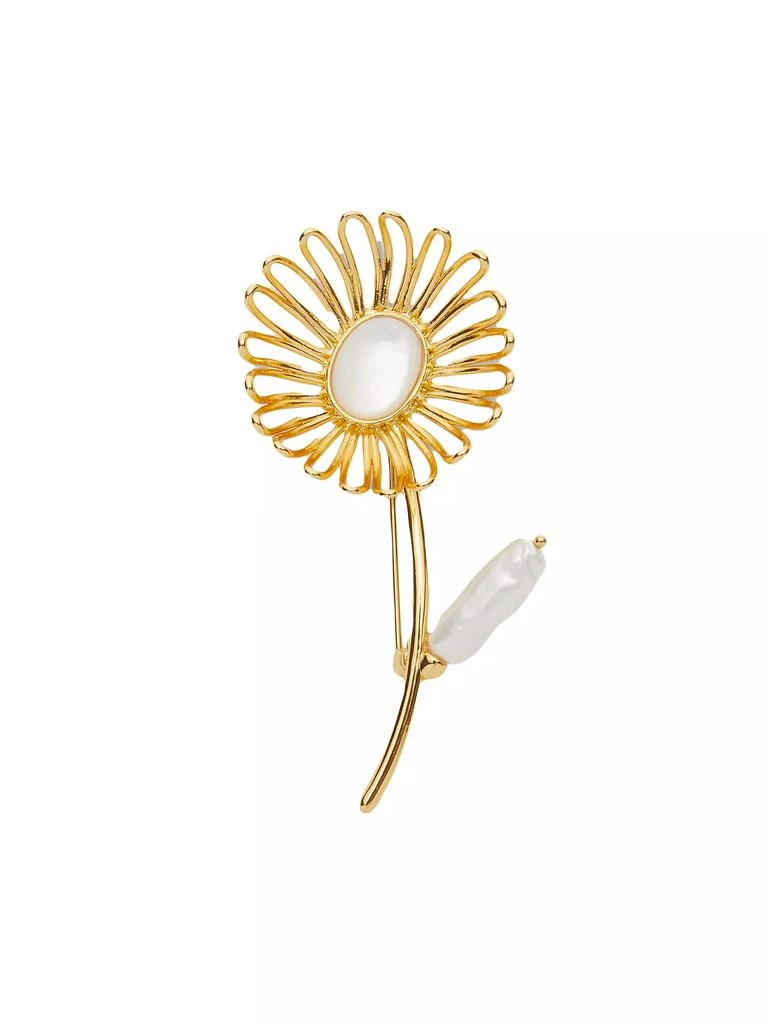 商品Lele Sadoughi|The Met X Lele Sadoughi Renoir Daisy 14K Gold-Plated & Faux Pearl Brooch,价格¥712,第1张图片