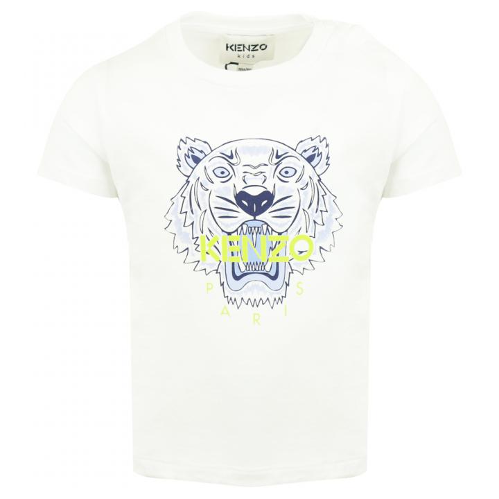 White Baby Boys Tiger Logo T Shirt商品第1张图片规格展示
