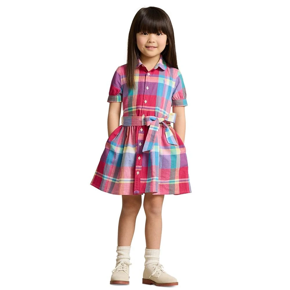 商品Ralph Lauren|Toddler and Little Girls Cotton Madras Shirtdress,价格¥342,第3张图片详细描述