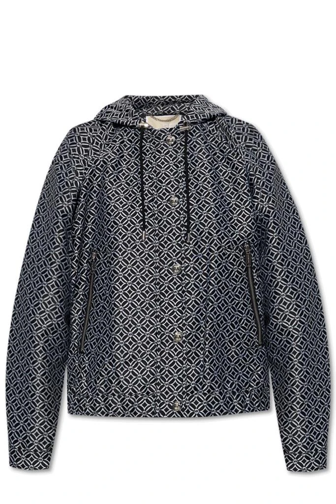 商品Michael Kors|Michael Michael Kors Logo Printed Drawstring Hooded Jacket,价格¥1902,第1张图片