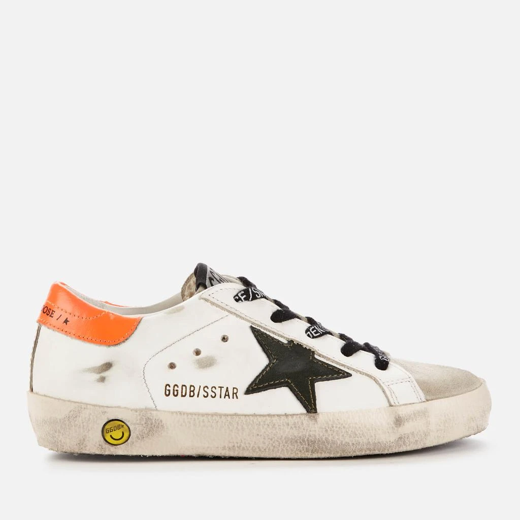 商品Golden Goose|Golden Goose Kids' Superstar Trainers - White/Army Green/Orange,价格¥966,第1张图片