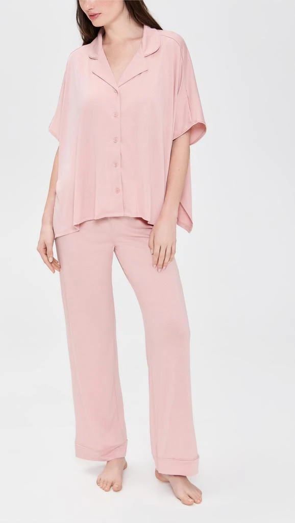 商品Flora Nikrooz|Solid Knit Caftan PJ Set,价格¥508,第1张图片