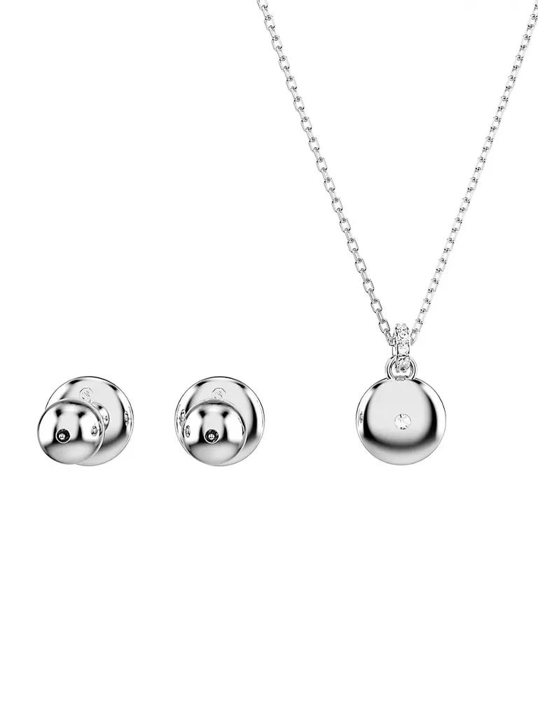 商品Swarovski|Meteora Rhodium-Plated & Swarovski Crystal Pendant Necklace & Earrings Set,价格¥877,第4张图片详细描述