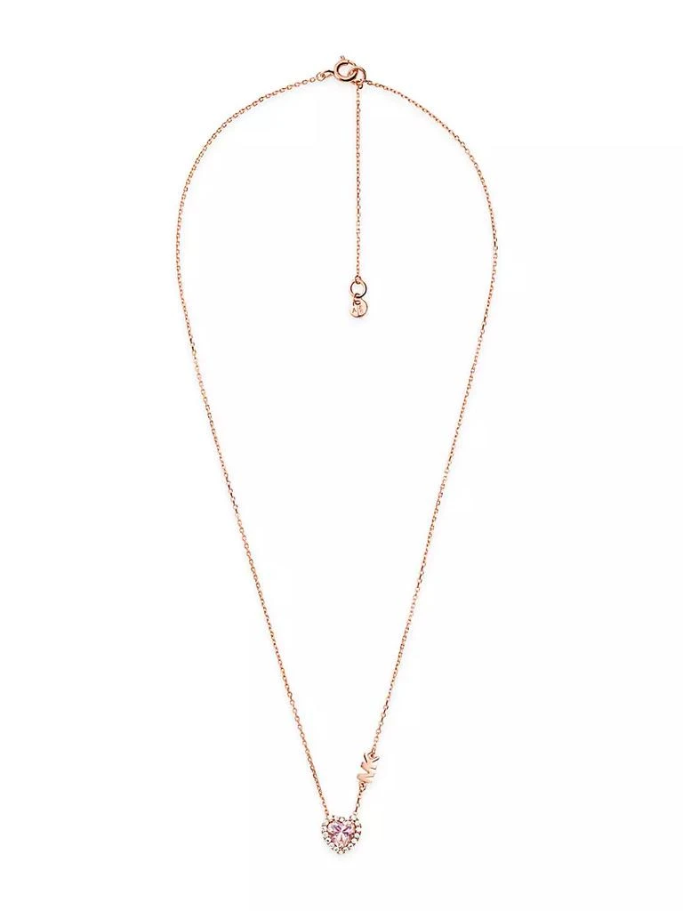 商品Michael Kors|14K-Rose-Gold-Plated & Crystal Heart Pendant Necklace,价格¥944,第2张图片详细描述