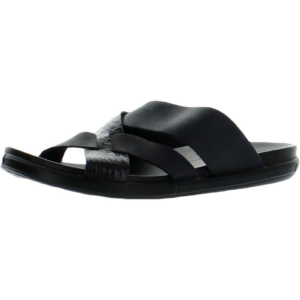 商品ECCO|ECCO Womens Leather Slip On Slide Sandals,价格¥515,第1张图片