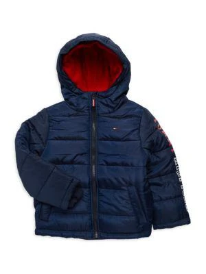 商品Tommy Hilfiger|Little Boy's Logo Hooded Puffer Jacket,价格¥278,第1张图片