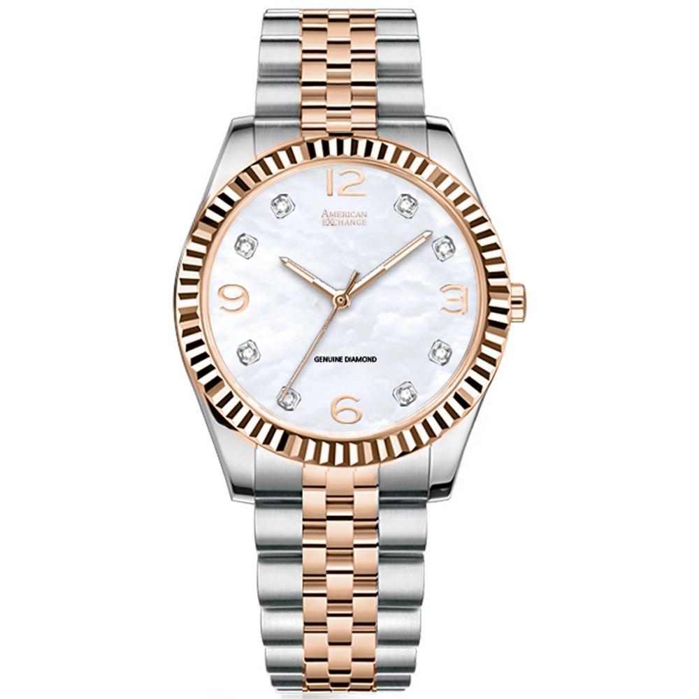 商品American Exchange|Men's Diamond-Accent Two-Tone Bracelet Watch 40mm,价格¥415,第1张图片