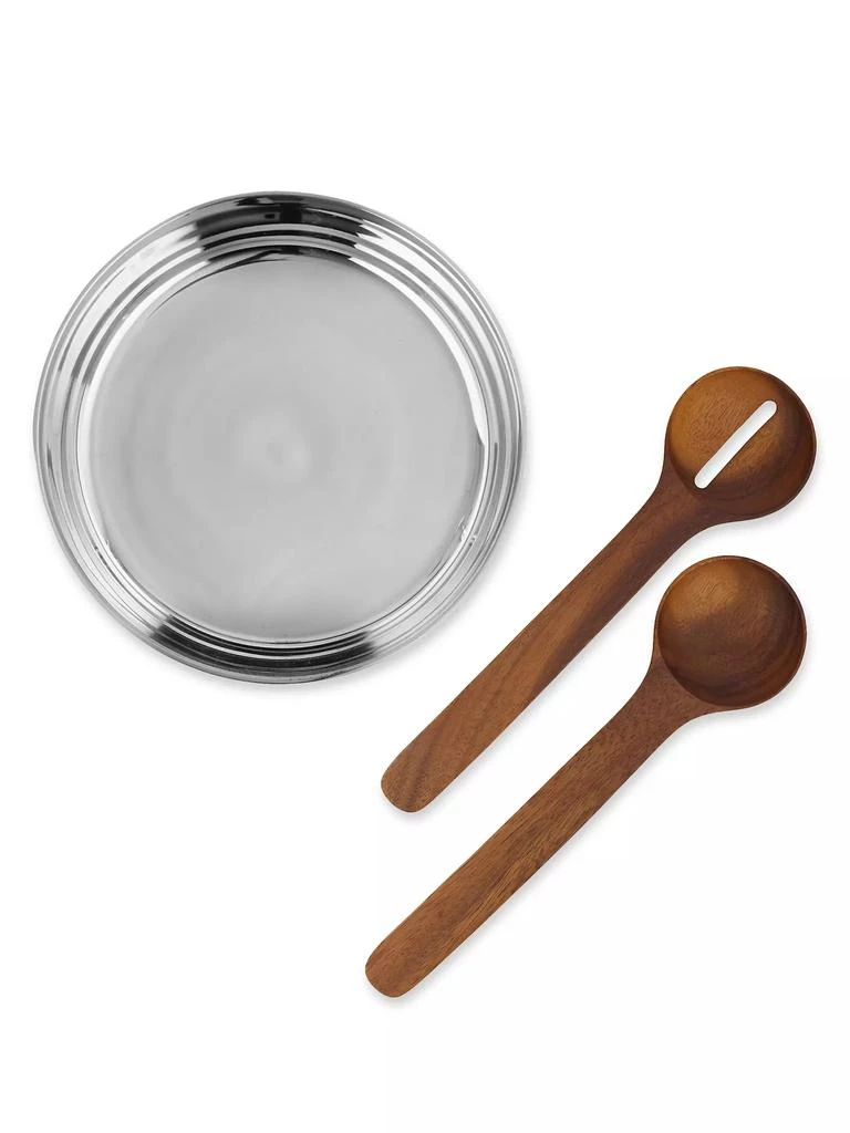商品Nambé|Oblong Nest Salad Bowl & Servers Set,价格¥937,第4张图片详细描述
