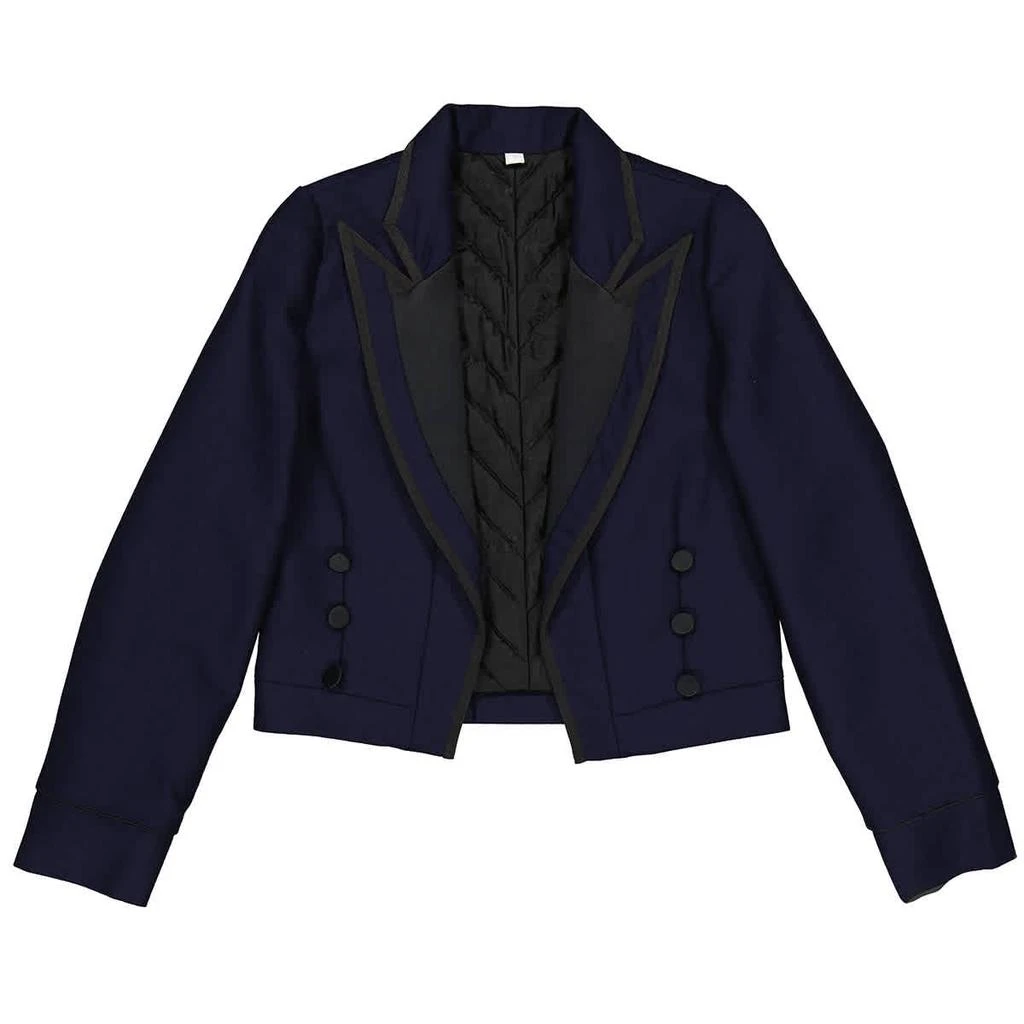 商品Burberry|Girls Navy Satin Trim Wool Twill Tailored Jacket,价格¥897,第1张图片