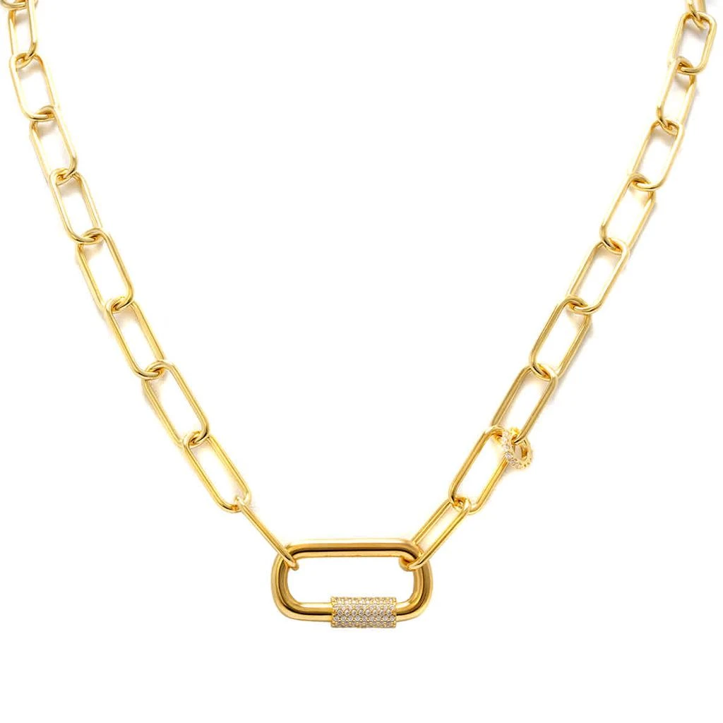 商品apm Monaco|APM Monaco Ladies Yellow Silver Chain Necklace With Sliding Ring,价格¥959,第1张图片