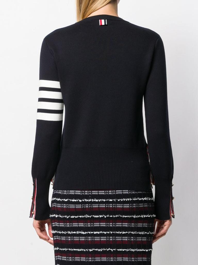 THOM BROWNE WOMEN MILANO STITCH CLASSIC CREW NECK PULLOVER W/4 BAR IN FINE MERINO WOOL商品第2张图片规格展示