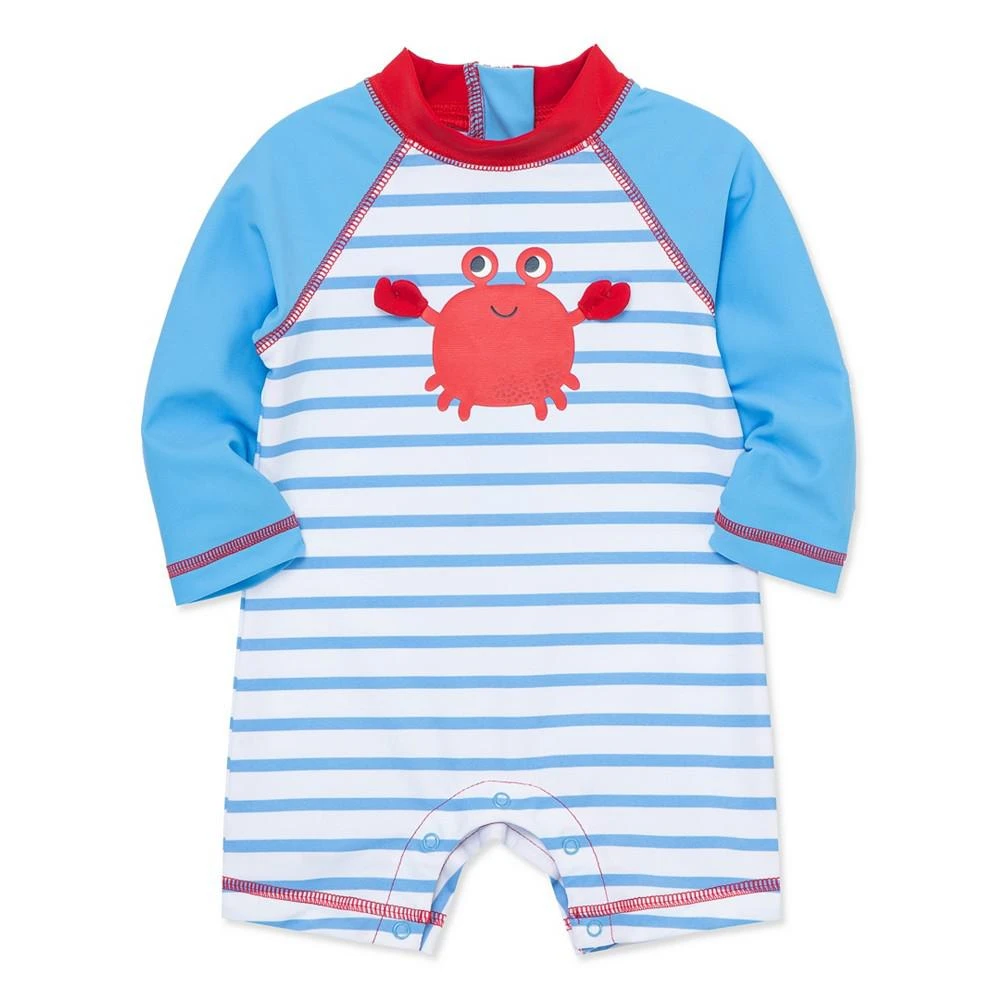 商品Little Me|Baby Boys Crab Long Sleeve Rash Guard Swimsuit,价格¥268,第4张图片详细描述