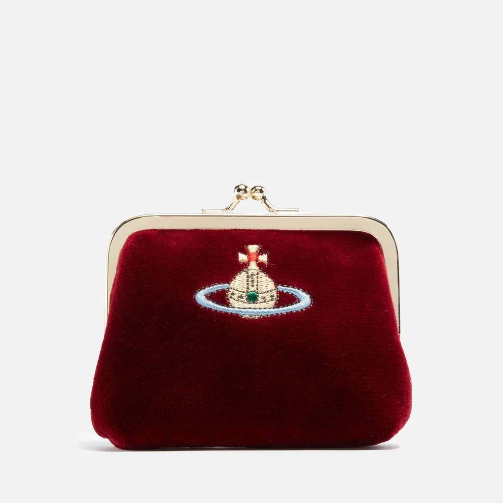 商品Vivienne Westwood|Vivienne Westwood Embroidered Orb Frame Velvet Coin Purse,价格¥955,第1张图片