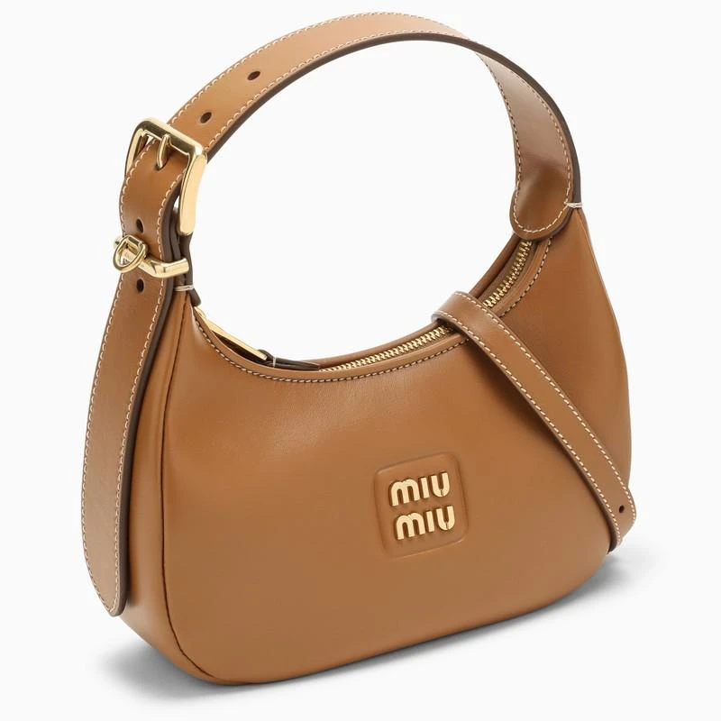 商品Miu Miu|Caramel small hobo bag in leather,价格¥13119,第3张图片详细描述