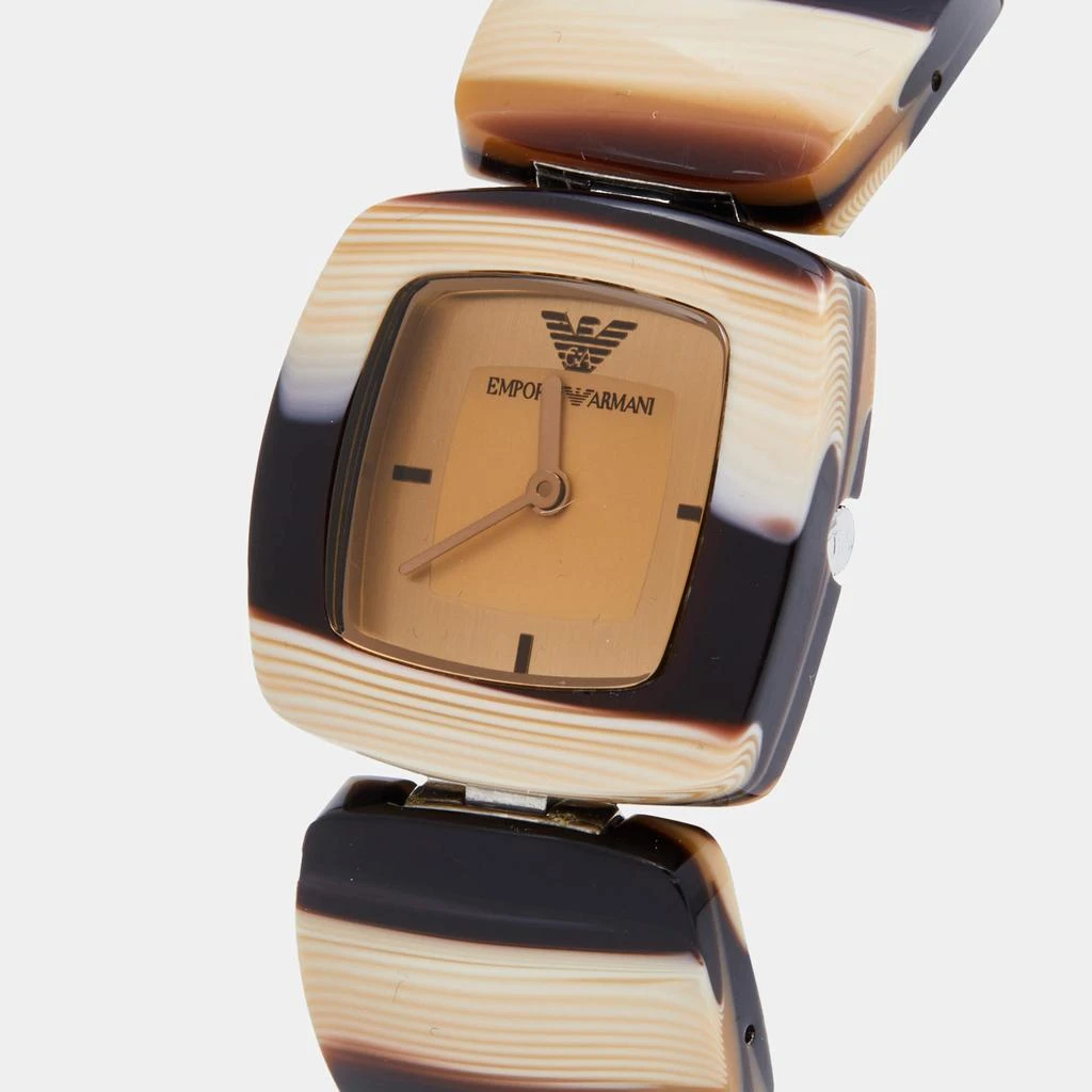 商品[二手商品] Emporio Armani|Emporio Armani Champagne Acrylic Stainless Steel Donna AR1305 Women's Wristwatch 27 mm,价格¥938,第2张图片详细描述