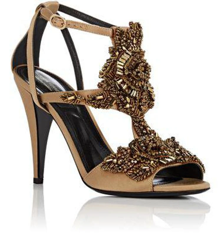 商品Alberta Ferretti|Embellished Satin Ankle-Strap Sandals,价格¥6394,第2张图片详细描述