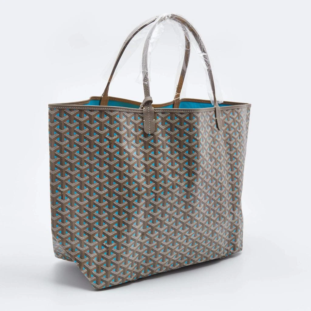 商品Goyard|Goyard Beige/Blue Goyardine Coated Canvas and Leather Saint Louis GM Tote,价格¥32106,第3张图片详细描述