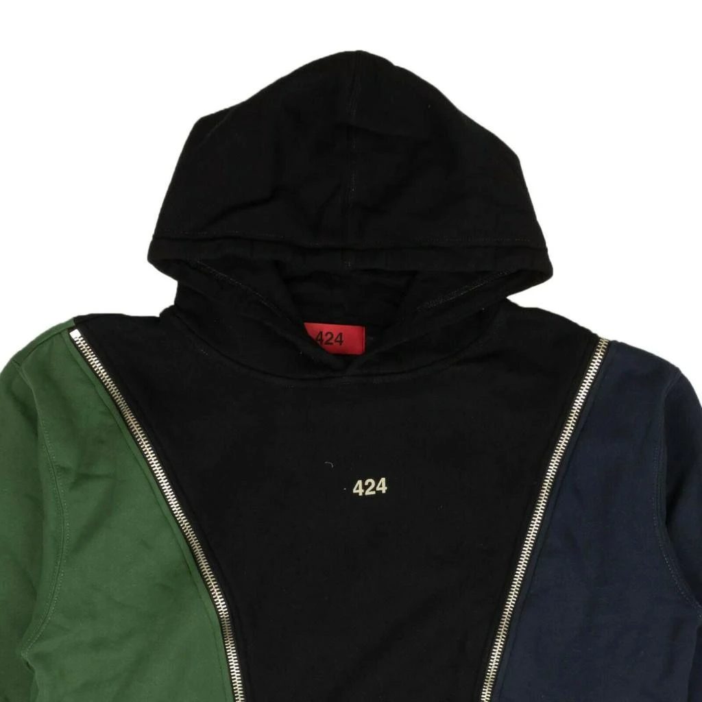 商品424 ON FAIRFAX|424 On Fairfax Reworked Hoodie - Navy/Black/Green,价格¥322,第2张图片详细描述