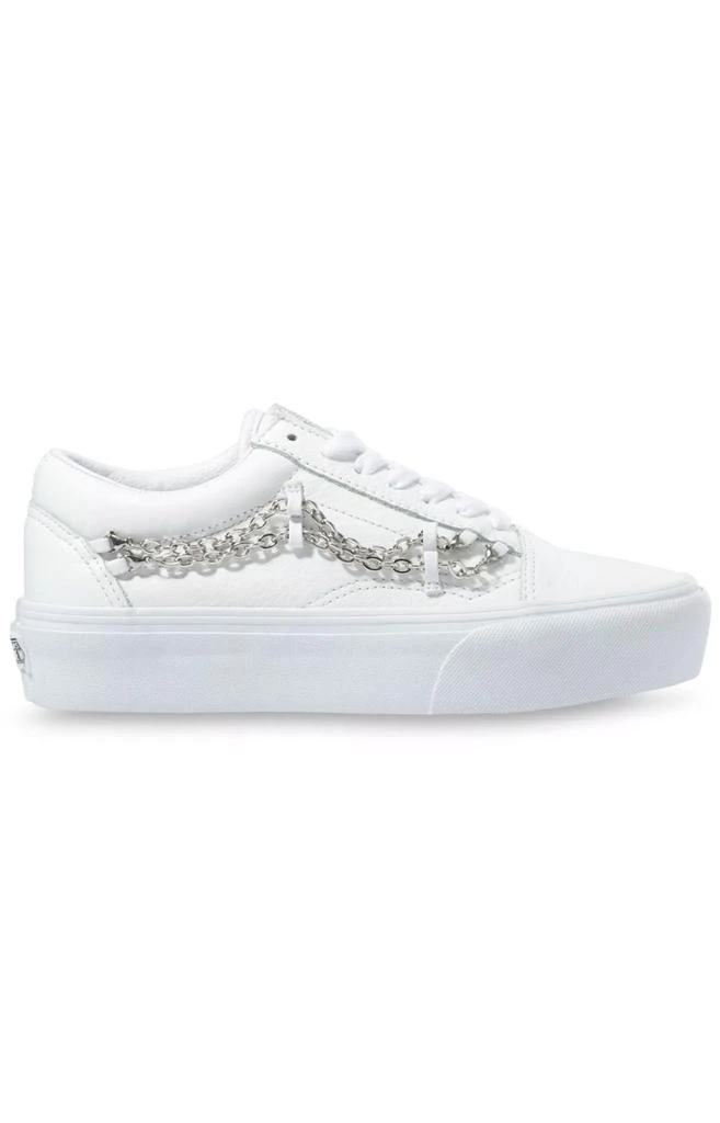 商品Vans|(B3U2TL) Chain Old Skool Platform Shoes - True White,价格¥222,第1张图片