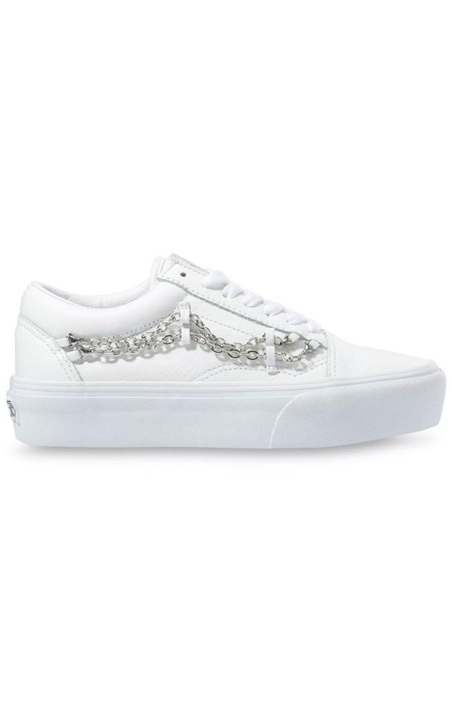 商品Vans|(B3U2TL) Chain Old Skool Platform Shoes - True White,价格¥270,第1张图片