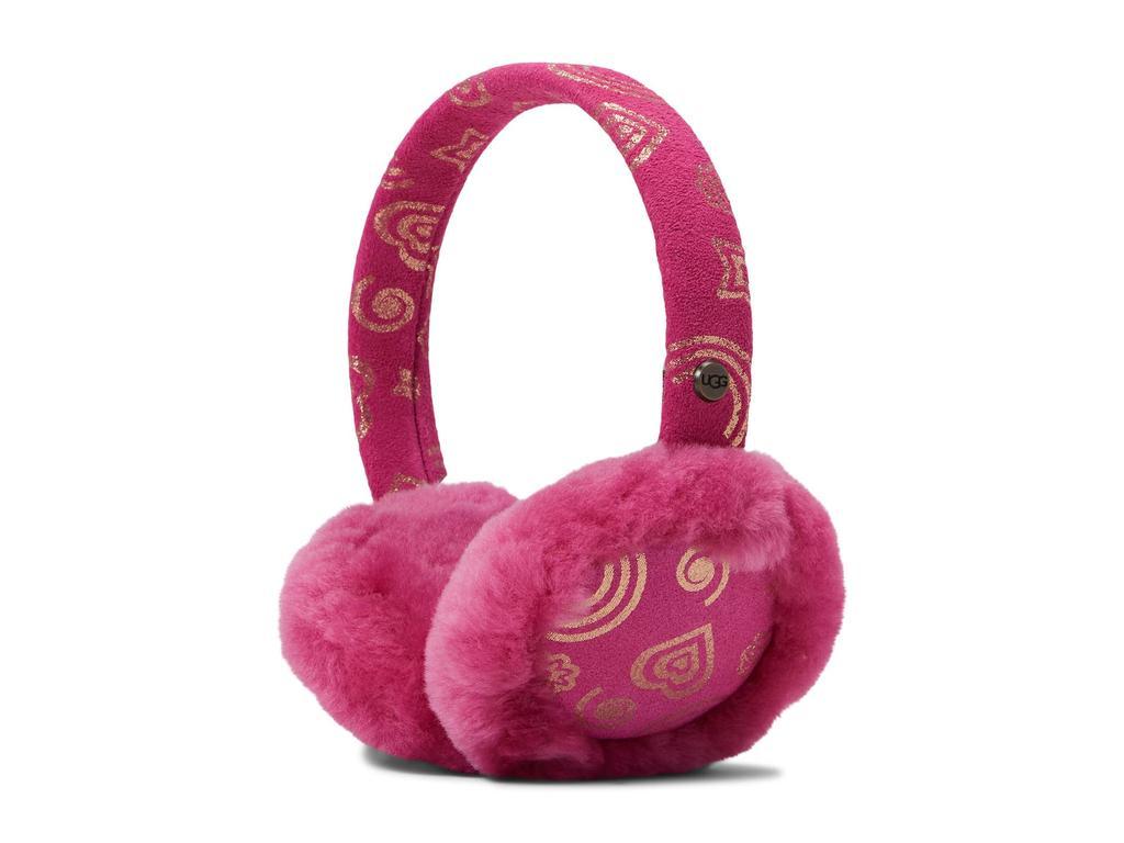 商品UGG|Water Resistant Sheepskin Love Print Earmuffs (Toddler/Little Kids),价格¥461,第1张图片