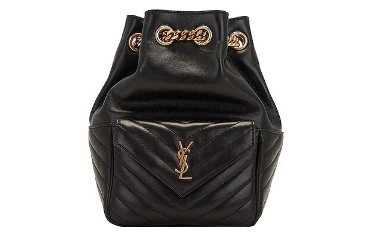 商品[国内直发] Yves Saint Laurent|圣罗兰 YSL 字母Logo徽标链条 皮革 水桶包单肩斜挎手提包 女款 黑色,价格¥13256,第1张图片