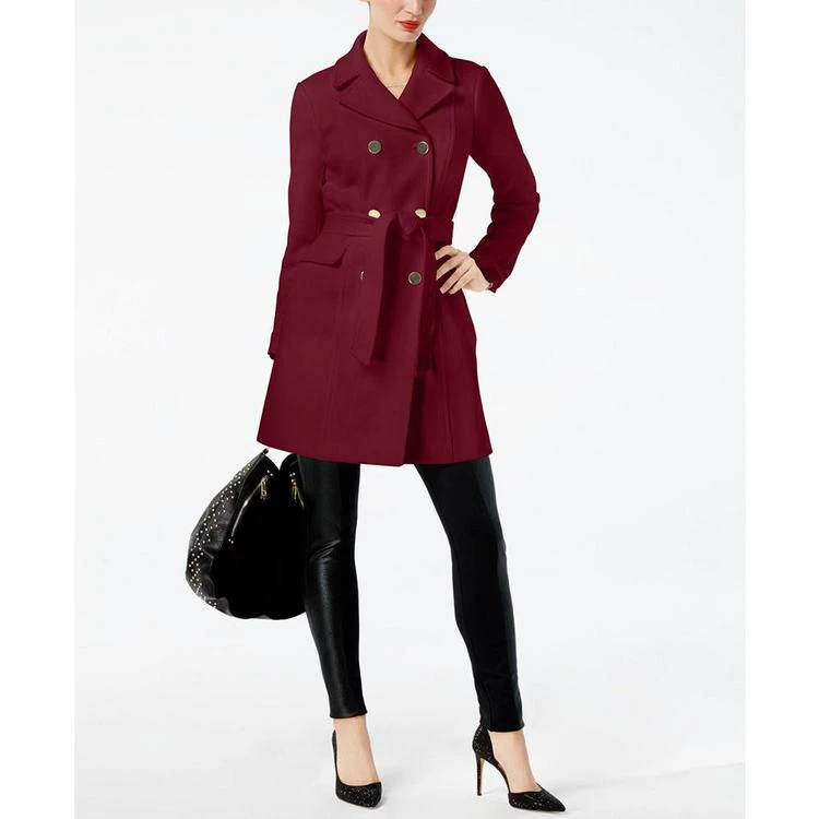 商品INC International|Double-Breasted Belted Ponté-Knit Coat, Created for Macy's,价格¥674,第1张图片