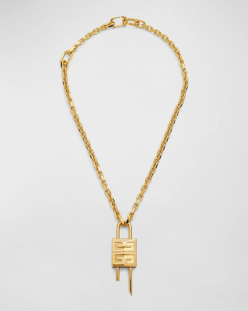 商品Givenchy|Men's Small Gold-Tone Padlock Necklace,价格¥5518,第1张图片