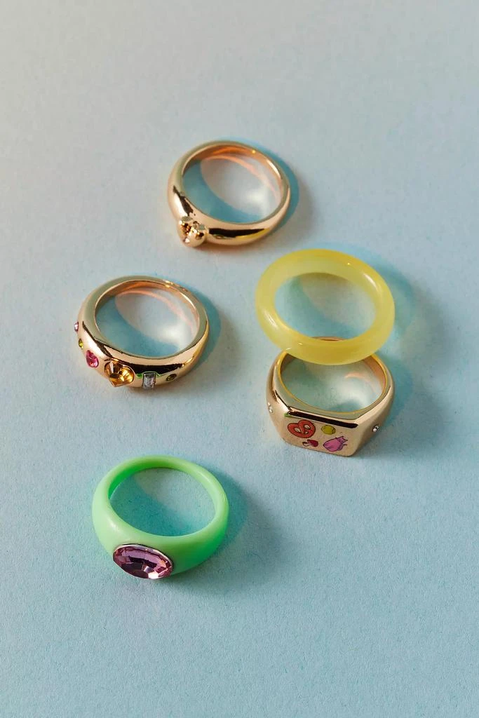商品Urban Outfitters|Mandy Mix & Match Rhinestone Ring Set,价格¥185,第3张图片详细描述