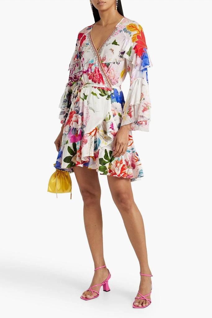 商品Camilla|Crystal-embellished printed mini wrap dress,价格¥2936,第2张图片详细描述