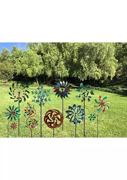 商品Summerfield Terrace|Terrace Home Modern Decorative 75 Peacock Tail Windmill Garden Stake,价格¥777,第2张图片详细描述