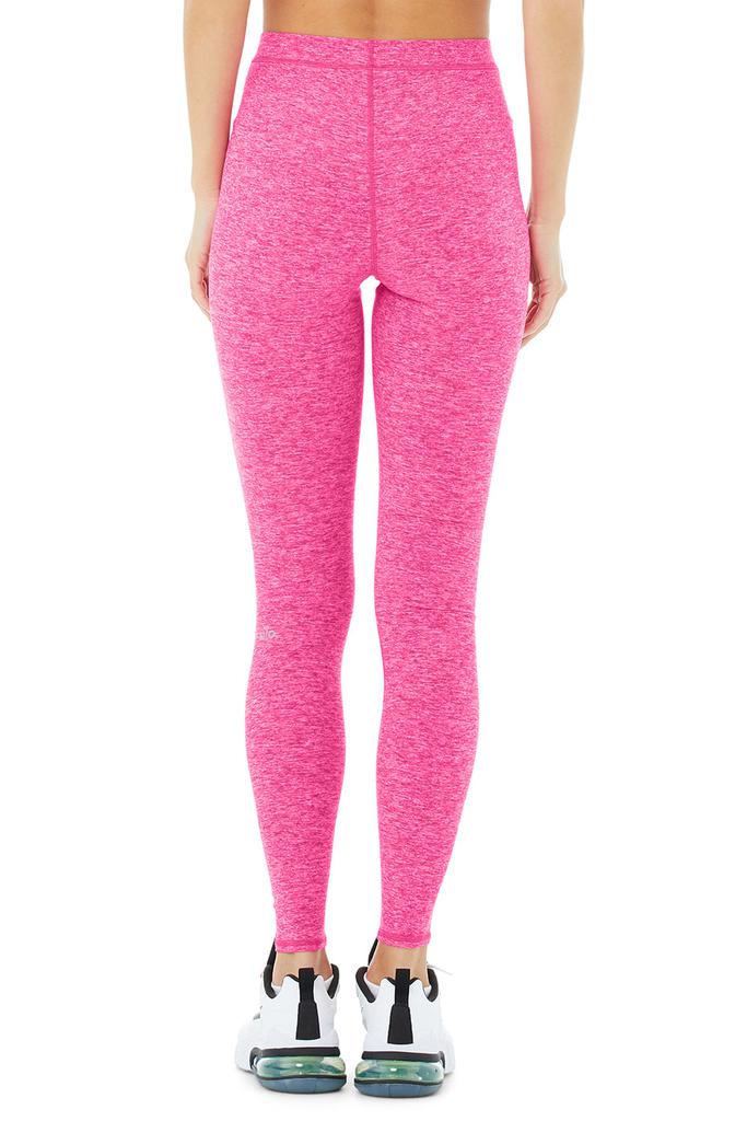 High-Waist Alosoft Flow Legging - Neon Pink Heather商品第2张图片规格展示