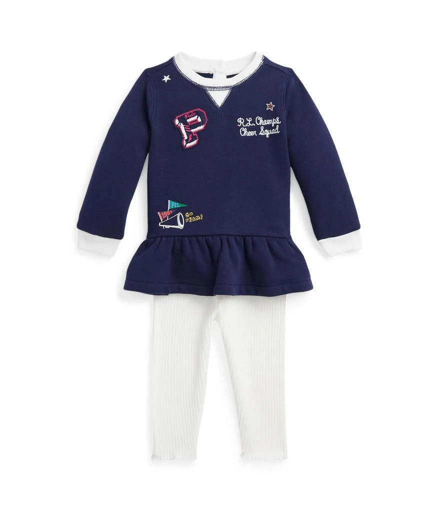 商品Ralph Lauren|Fleece Peplum Top & Ribbed Leggings Set (Infant),价格¥158,第1张图片