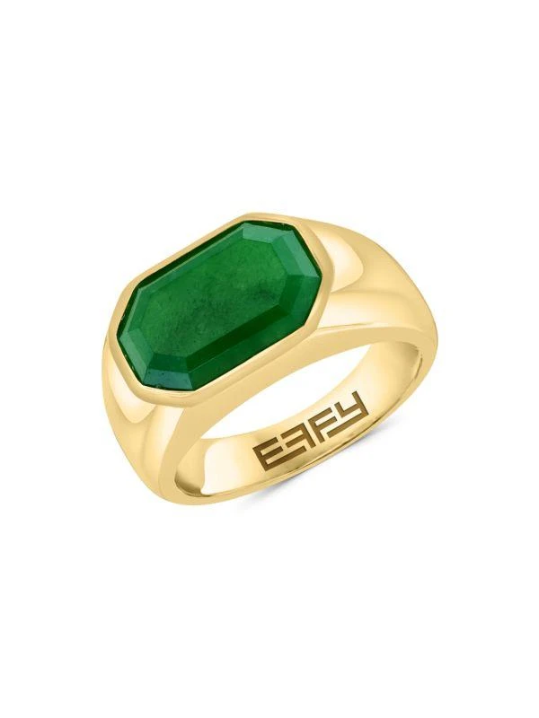 商品Effy|Goldplated Sterling Silver & Jade Ring,价格¥1305,第1张图片