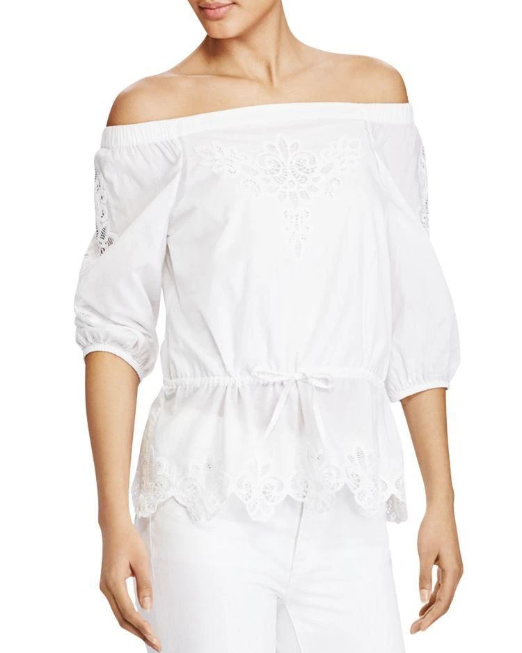 商品Ralph Lauren|Eyelet Off The Shoulder Top,价格¥193,第1张图片