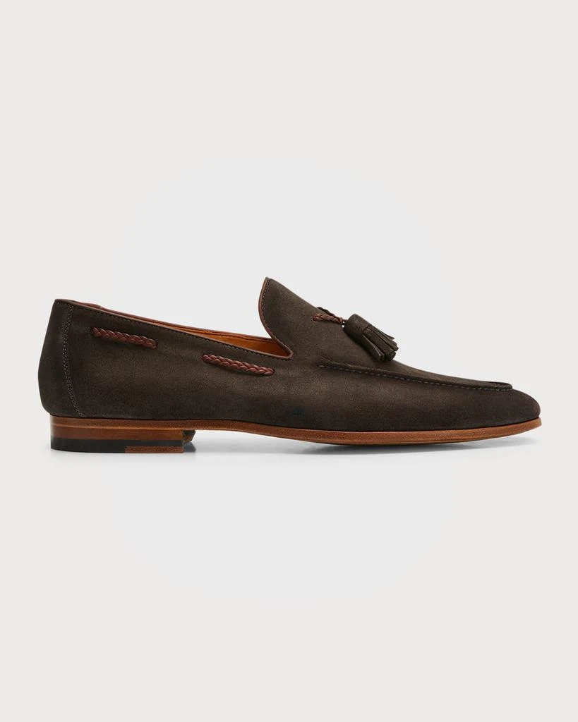 商品Magnanni|Men's Suede Tassel Loafers,价格¥1874,第1张图片