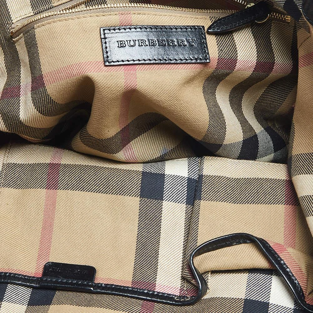 Burberry Beige/Black Canvas and Leather Open Tote 商品