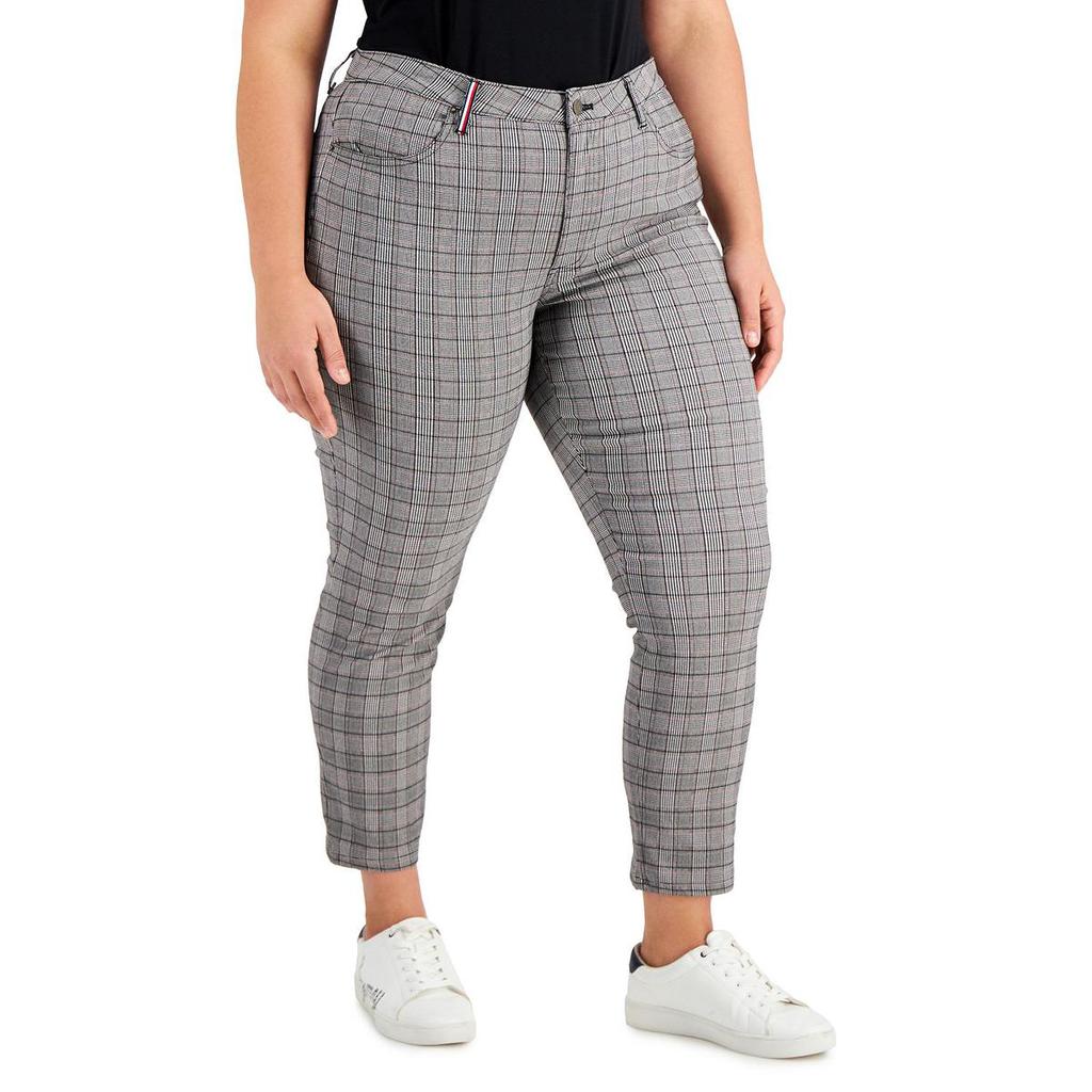 Tommy Hilfiger Womens Plus Glen Plaid Officewear Straight Leg Pants商品第1张图片规格展示